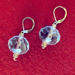 Handmade Silver Faceted Stone Drop Earrings